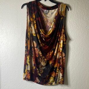 Worthington Multicolor Floral Drape Blouse